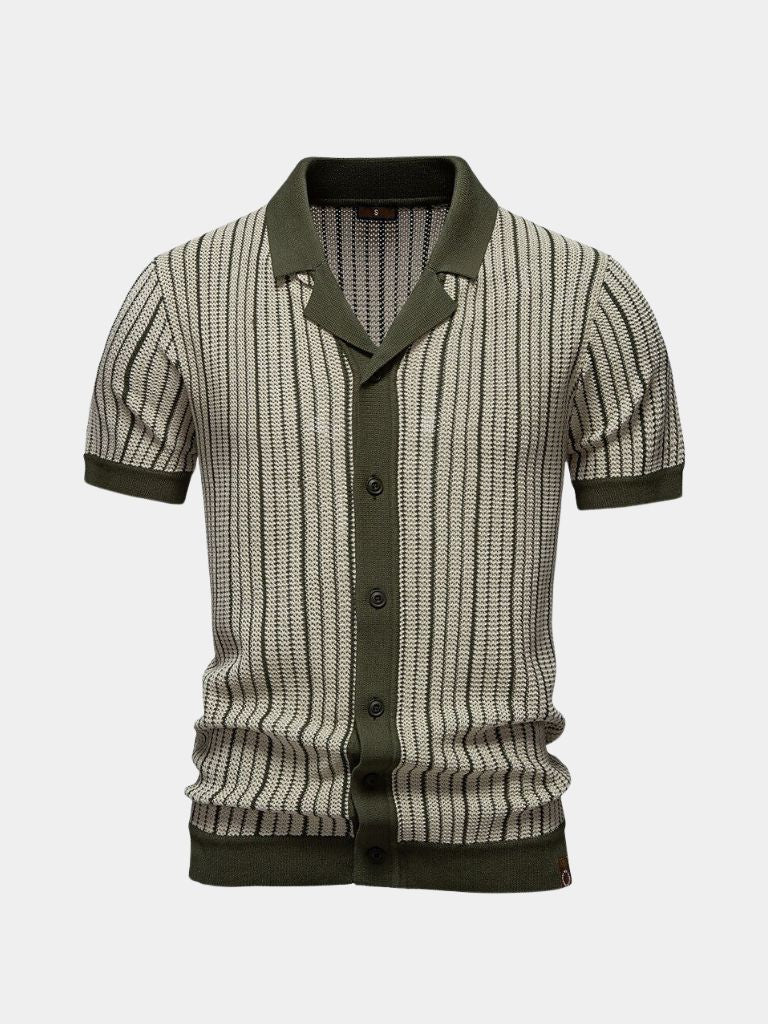 Striped Knit Polo - Leviana