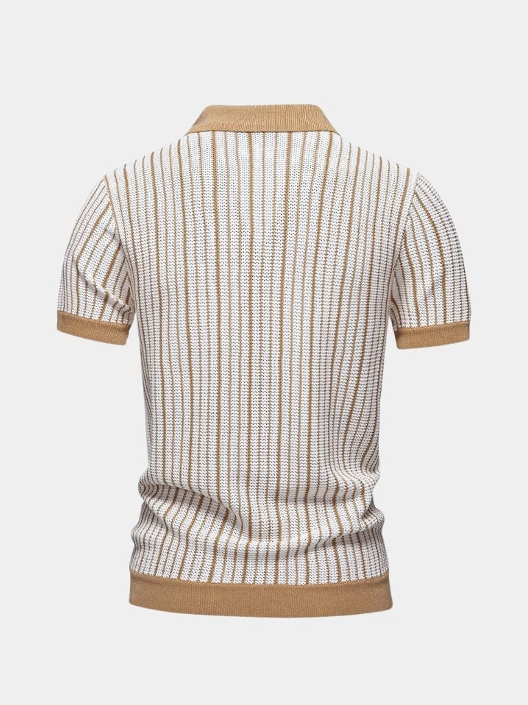Striped Knit Polo - Leviana