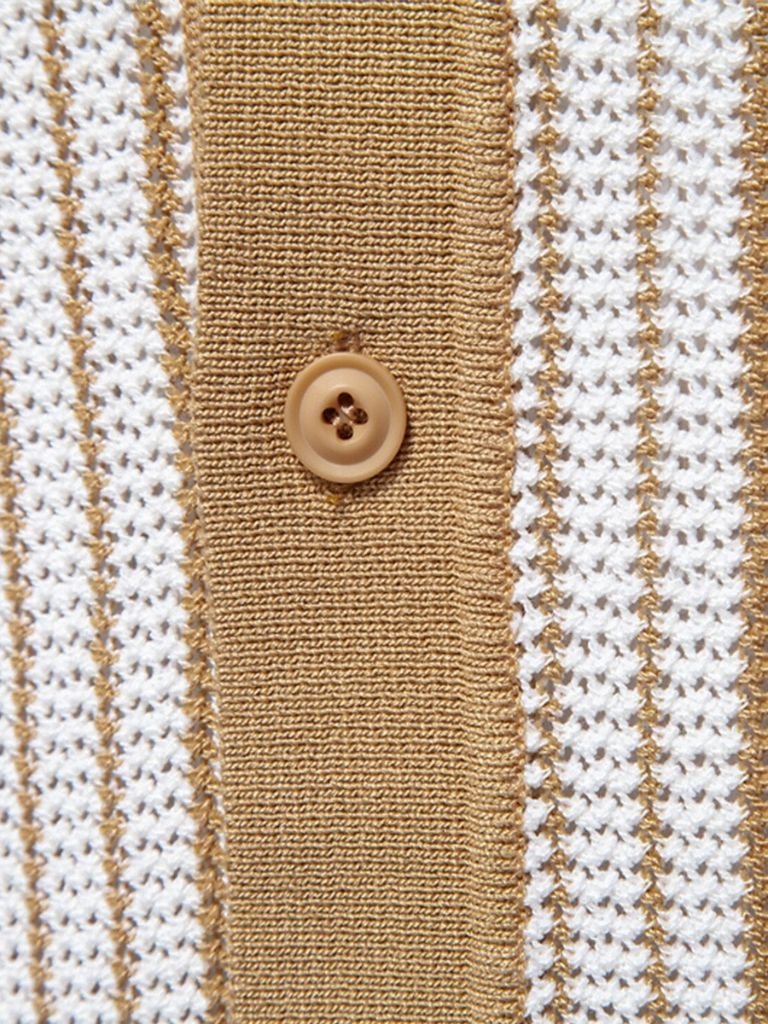 Striped Knit Polo - Leviana