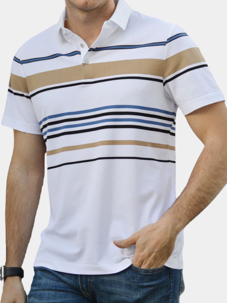 Sunset Striped Polo – Leviana