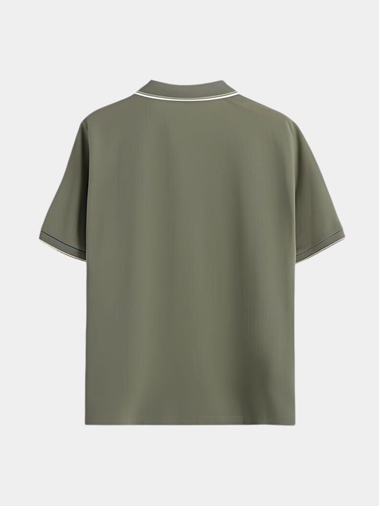 Timeless Black V-Neck Polo - Leviana