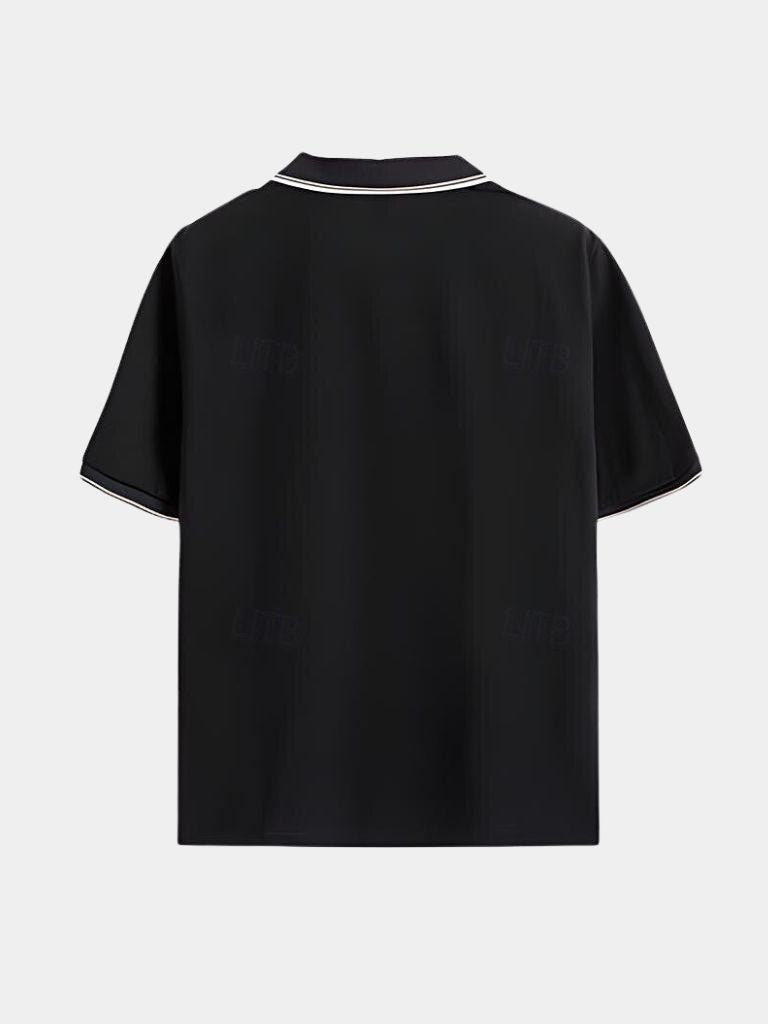 Timeless Black V-Neck Polo - Leviana