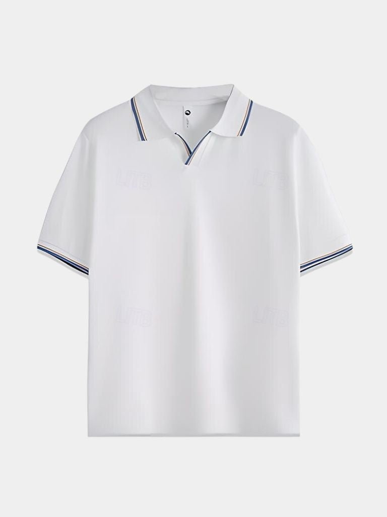 Timeless Black V-Neck Polo - Leviana