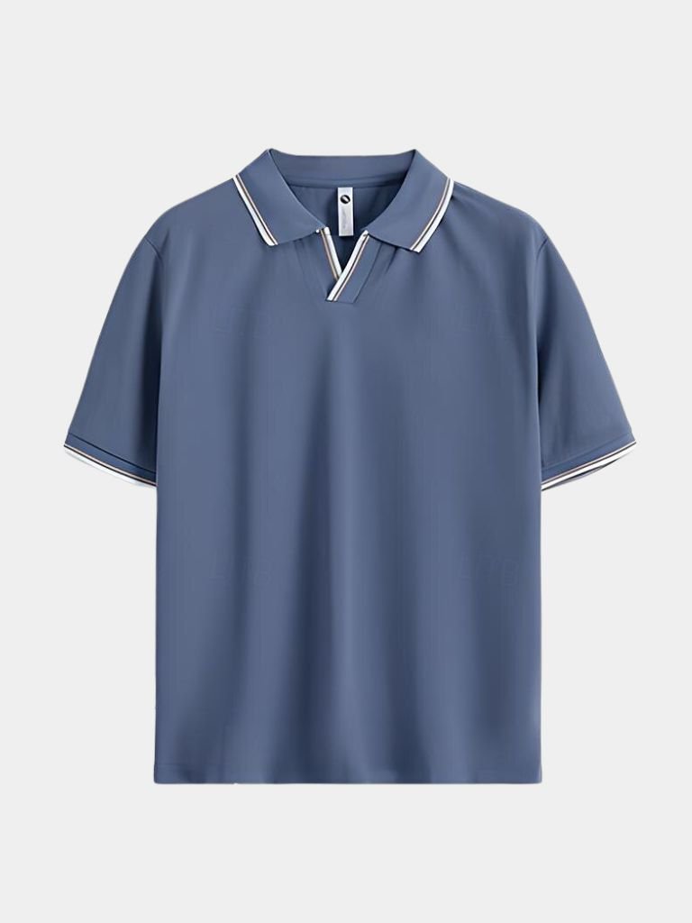 Timeless Black V-Neck Polo - Leviana