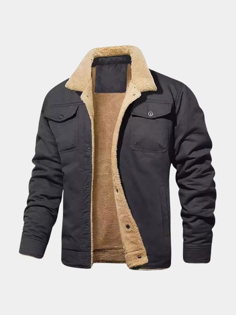 Retro Fleece Bomber Jacket - Leviana