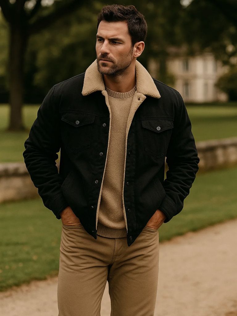 Retro Fleece Bomber Jacket - Leviana